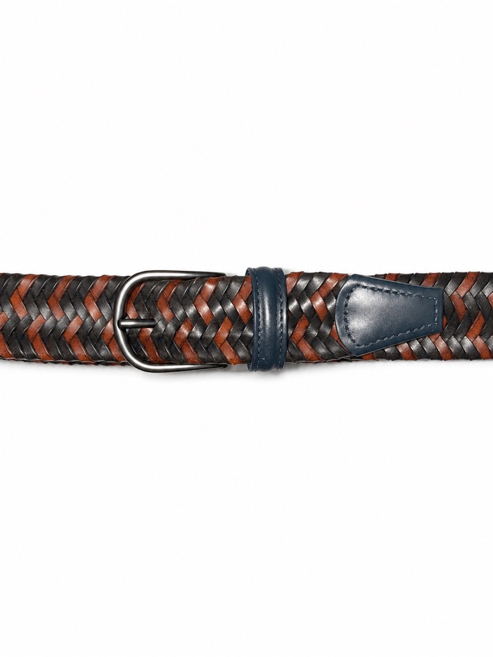 Anderson’s Braided Leather Stretch Belt Made in Italy Black Brown Size 33